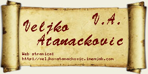 Veljko Atanacković vizit kartica